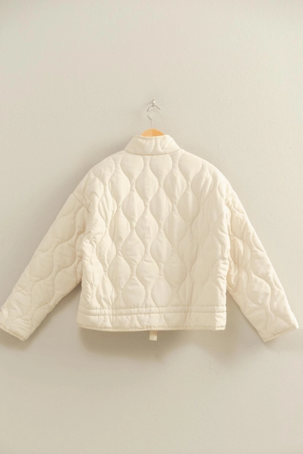 Eco Friendly Blend Quilted Jacket - Cream