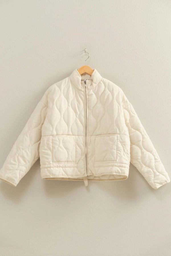 Quilted Jacket - Cream AntiStatic Weave DualLayer Weave
