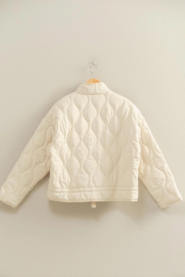 Quilted Jacket - Cream Seamless Knit Design