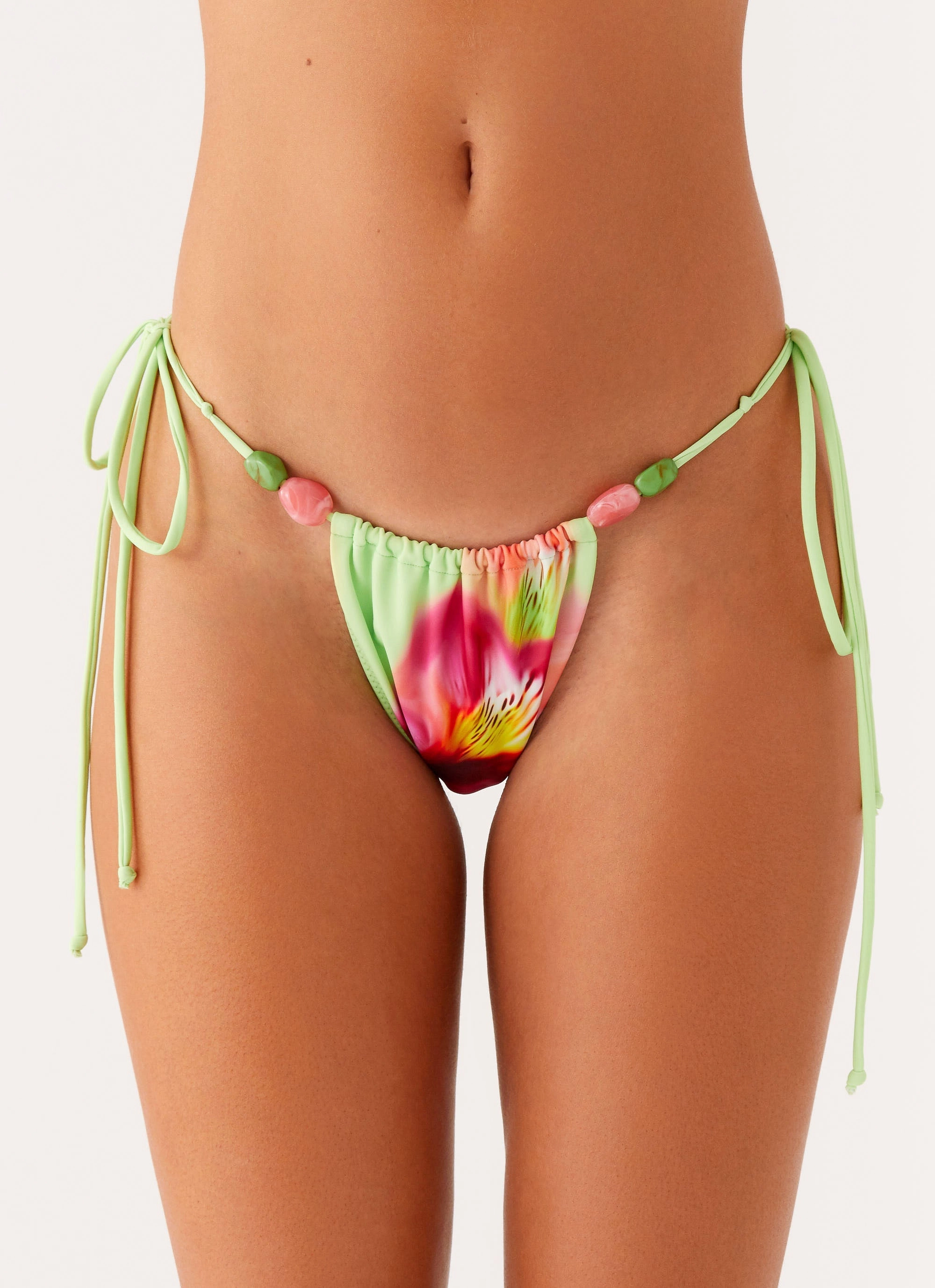 Sand Resistant Fabric Casual Style Rach Bikini Bottoms - Green Tropical