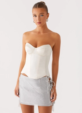 Vintage Pullover Radar Satin Corset - Ivory