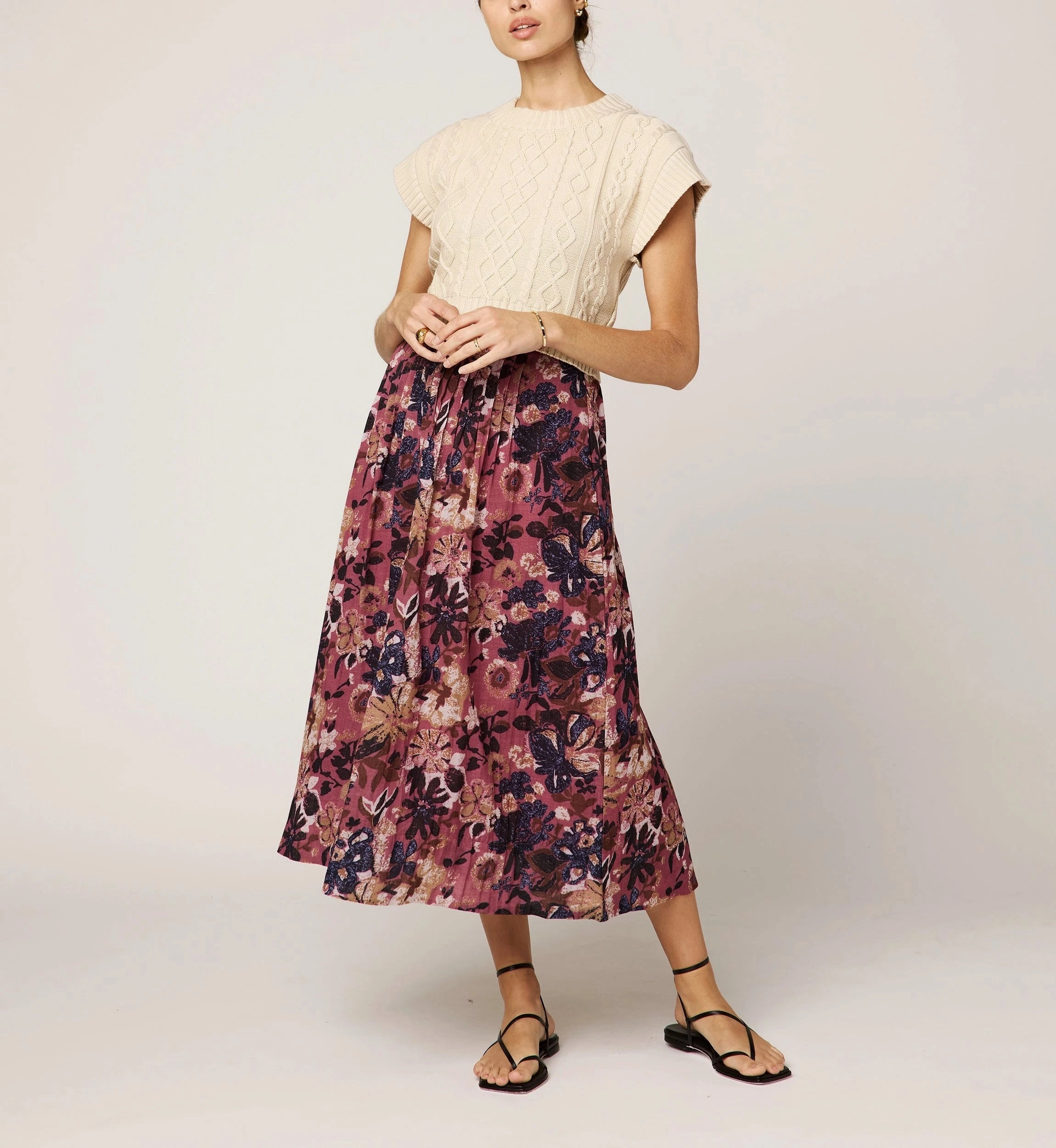 Patchwork Design Radha Ankle Skirt | Bergamo