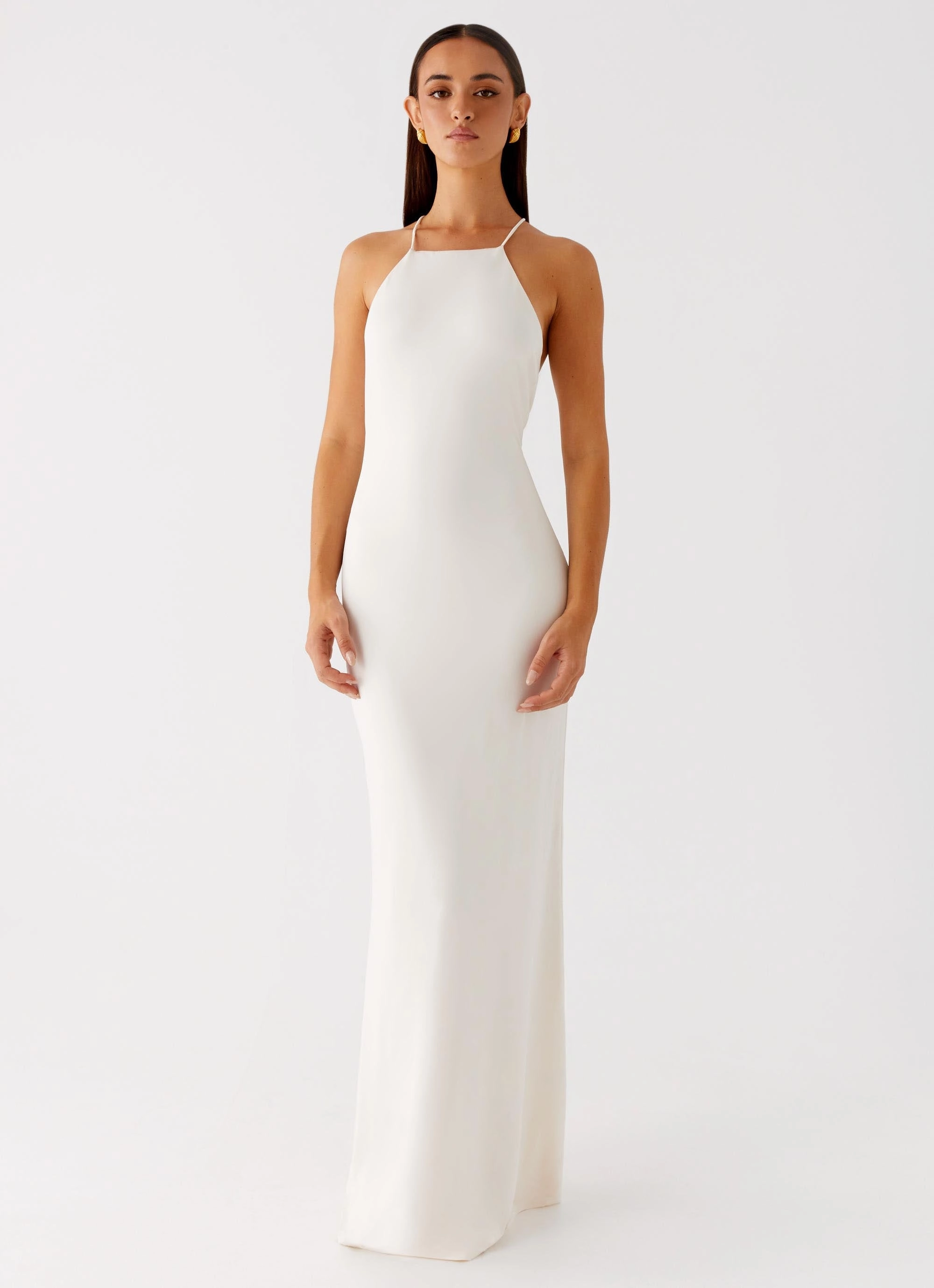 All-Occasion Wear Delicate Tone Raffa Pearl Maxi Dress - Ivory
