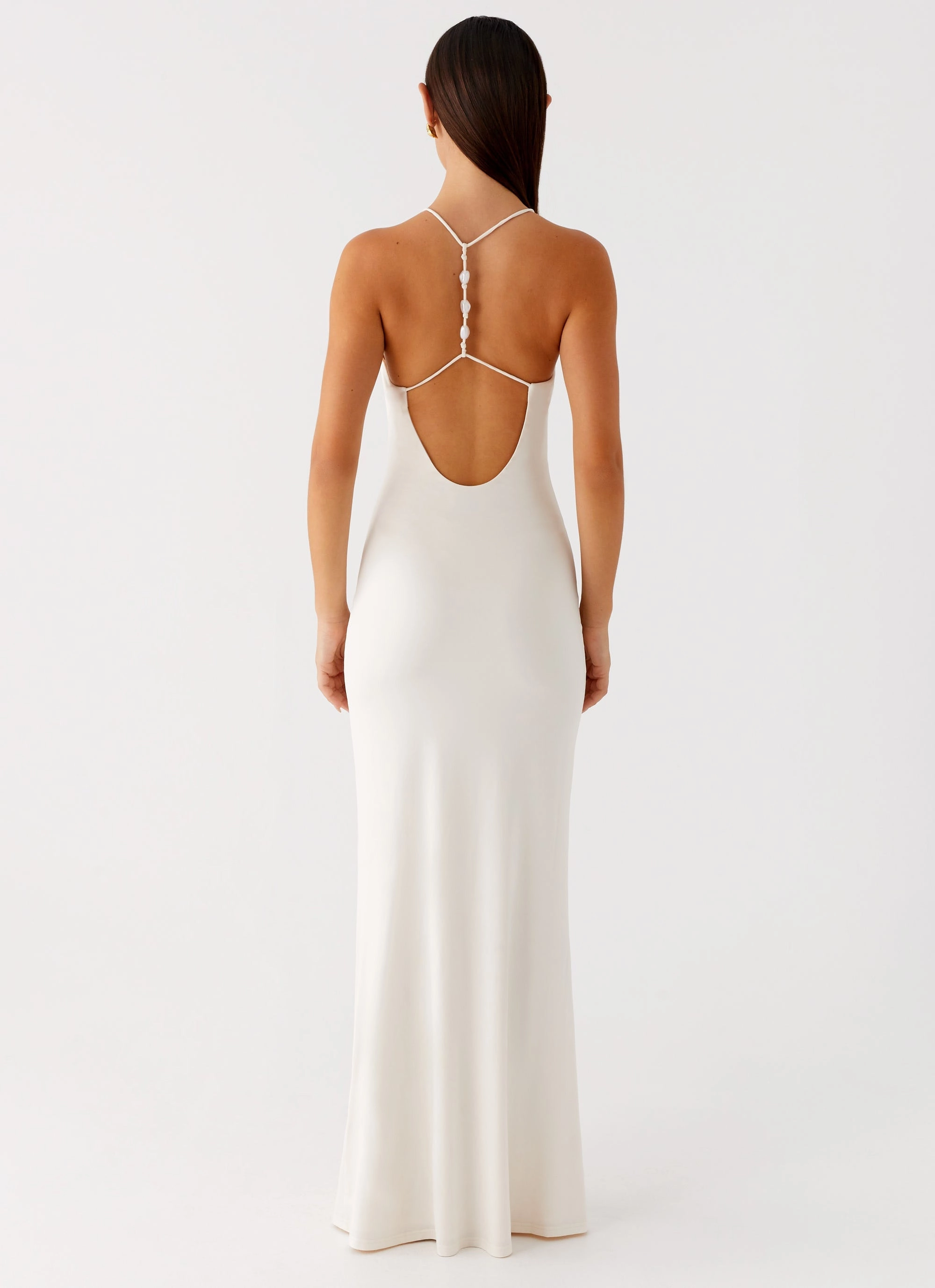 foldable Raffa Pearl Maxi Dress - Ivory