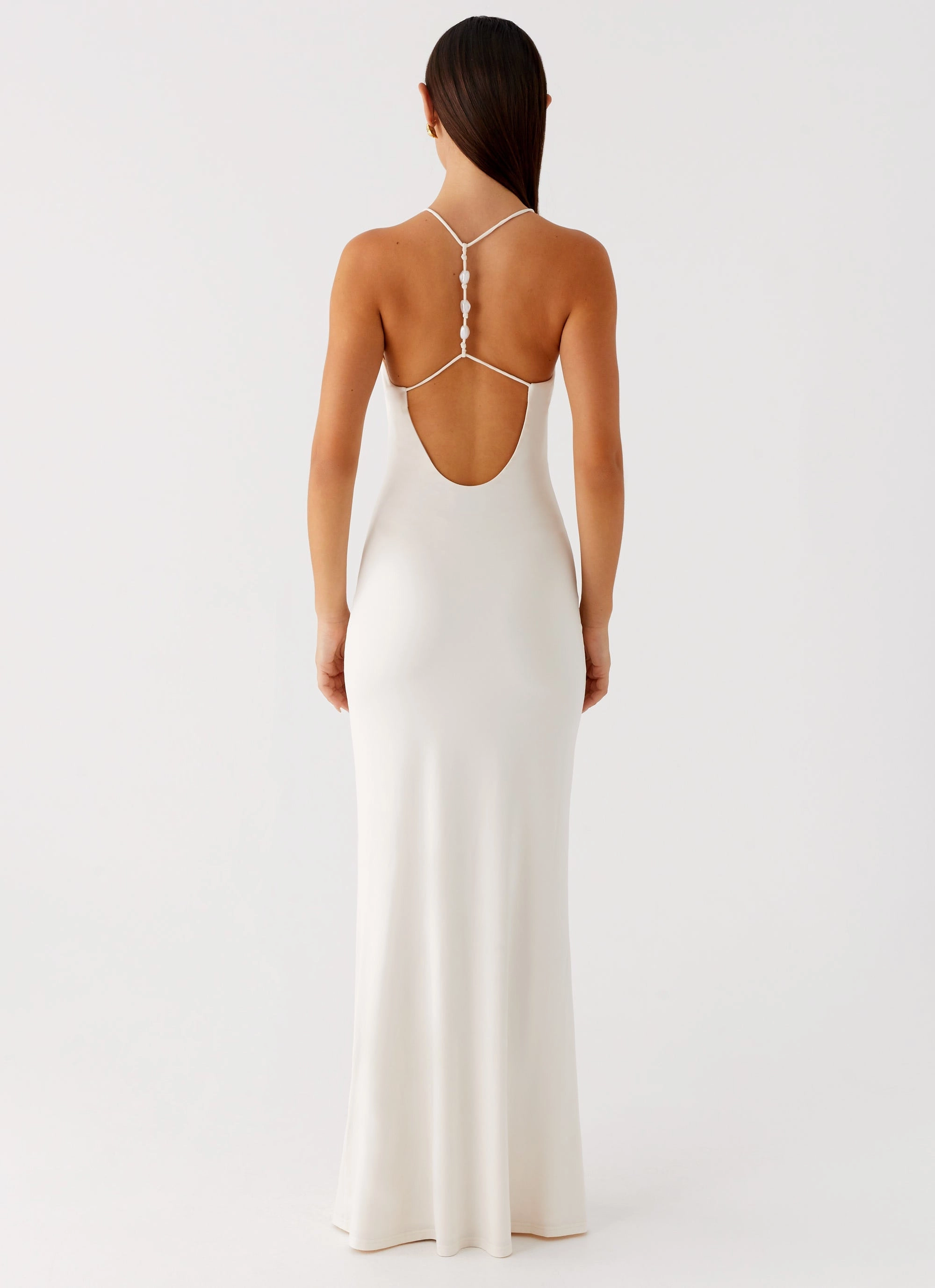 Simple Shape Raffa Pearl Maxi Dress - Ivory