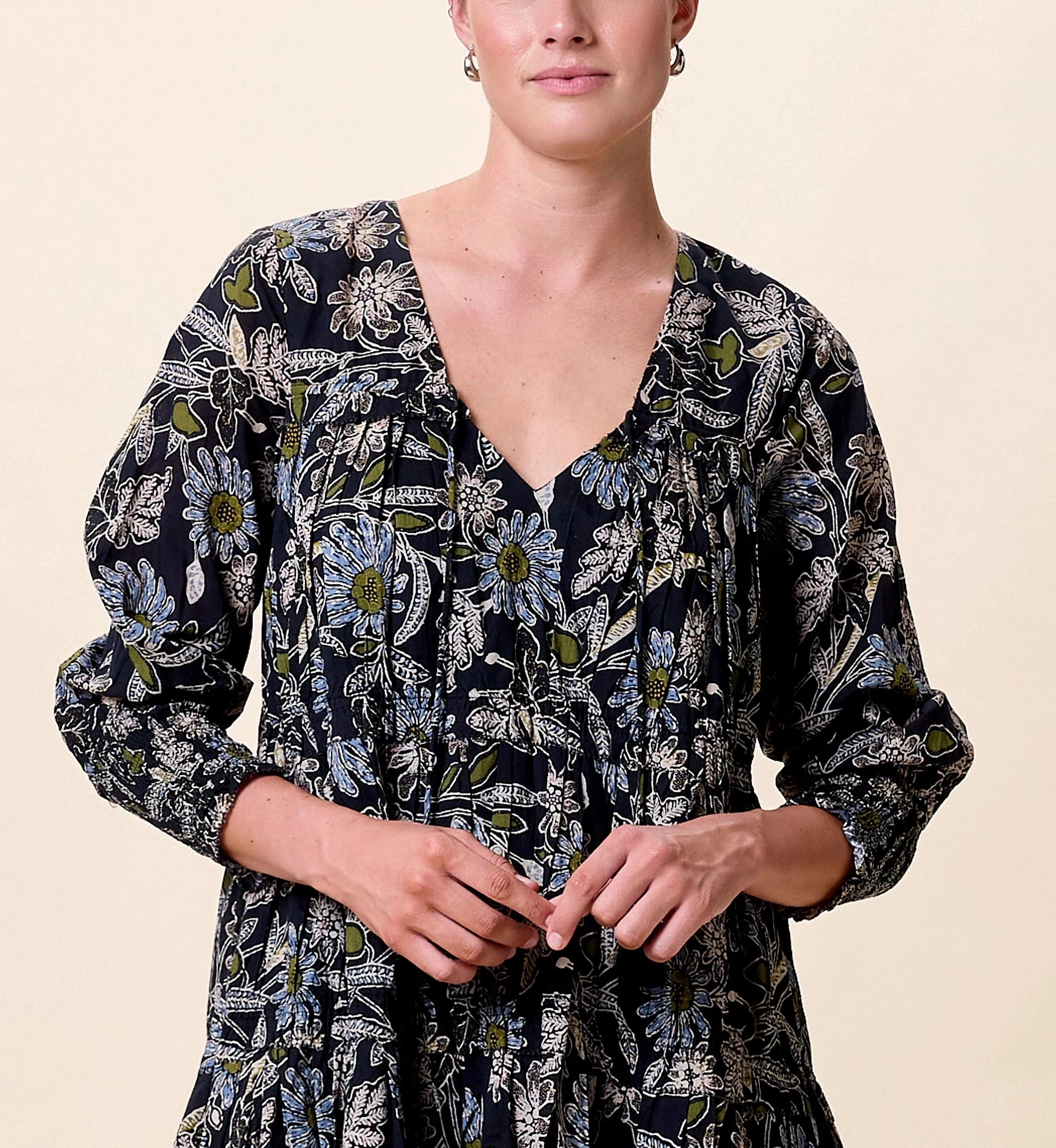 Raquel Mini Dress | Dark Magnolia Subtle Charm