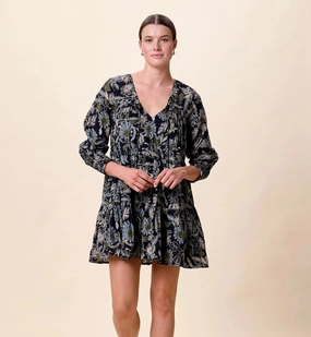 Compact Thermal Insulation RibbedCuff Raquel Mini Dress | Dark Magnolia