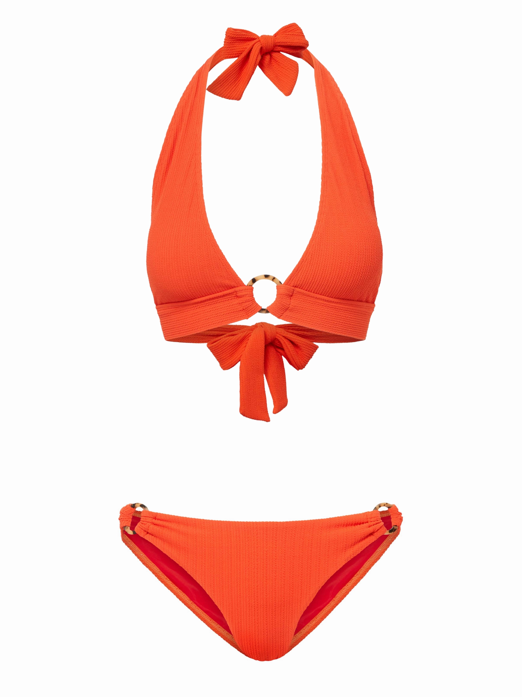 Erin Top   Ring Trim Bottom in Flame Texture Laser Cut Edging Trendy Vibes