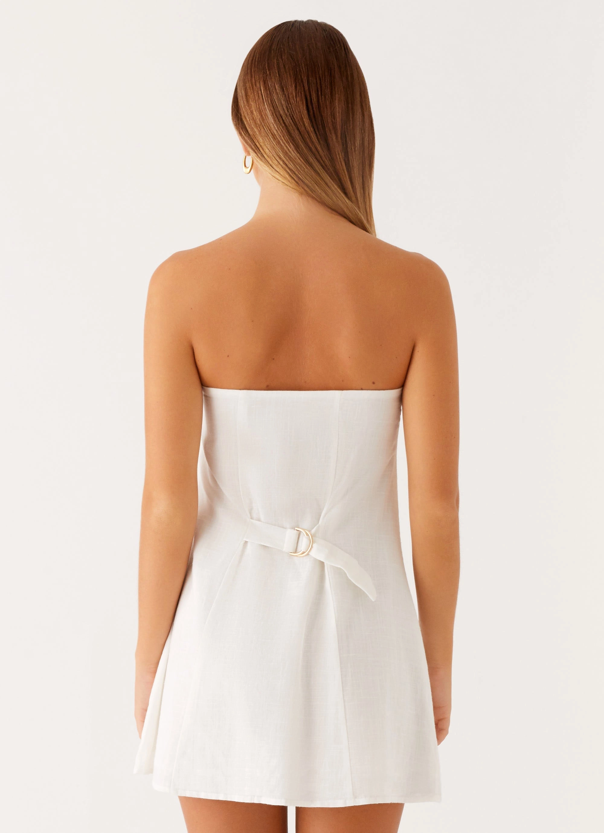 Hazel Mini Dress - White Minimalist-Style