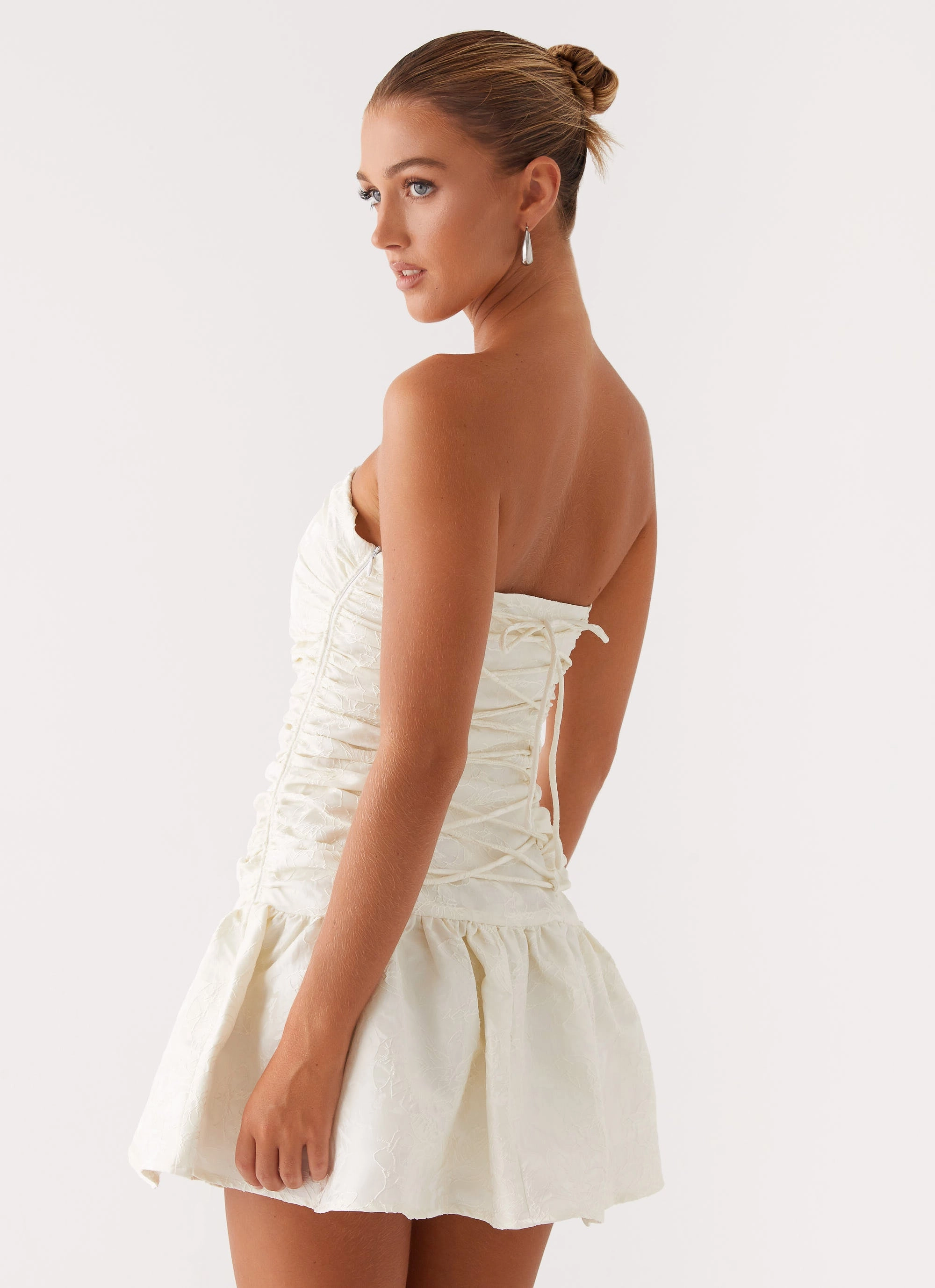 Ray Of Light Mini Dress - White Smart and Stylish Pleated-Skirt