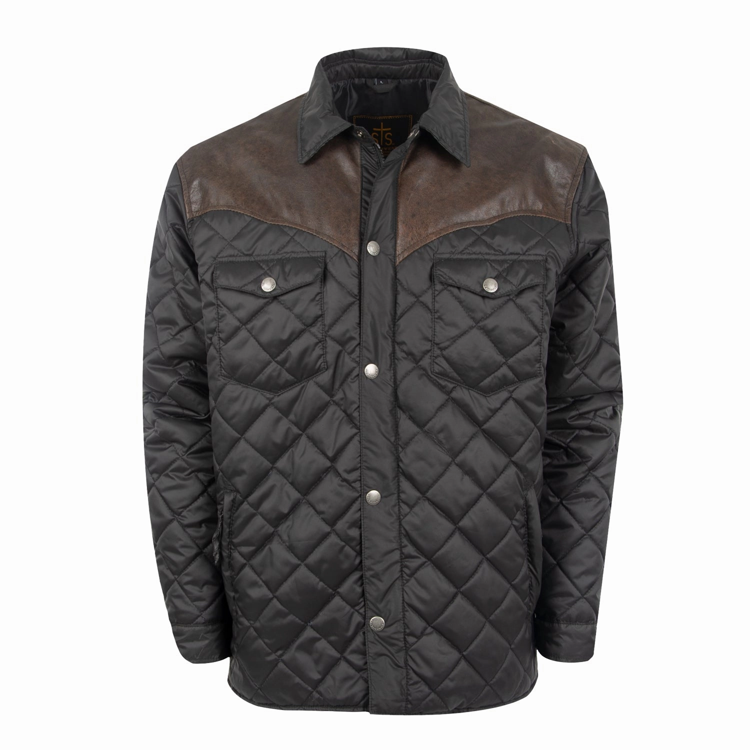 Layer Up Style STS Ranchwear Mens Ransom Black 100% Polyester Quilted Softshell Jacket