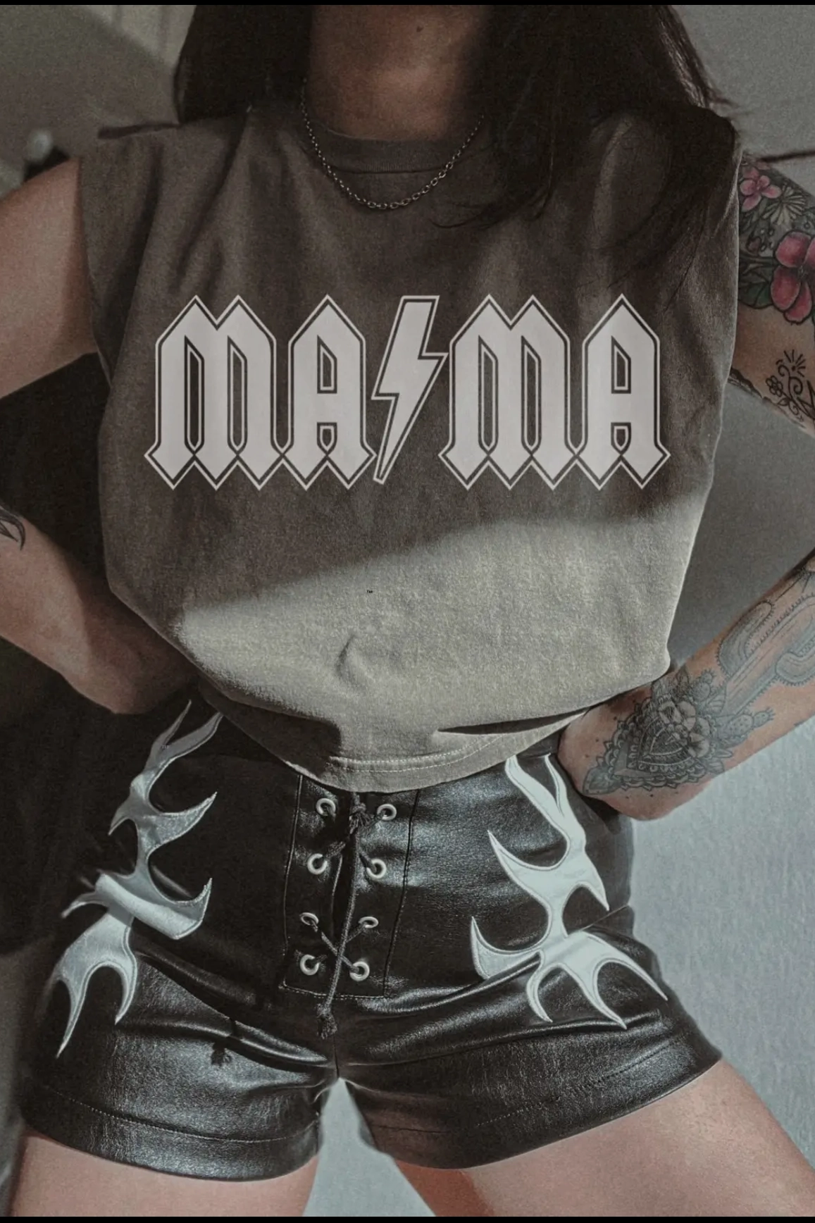 MA??MA Muscle Tank Metallic Fiber Blend
