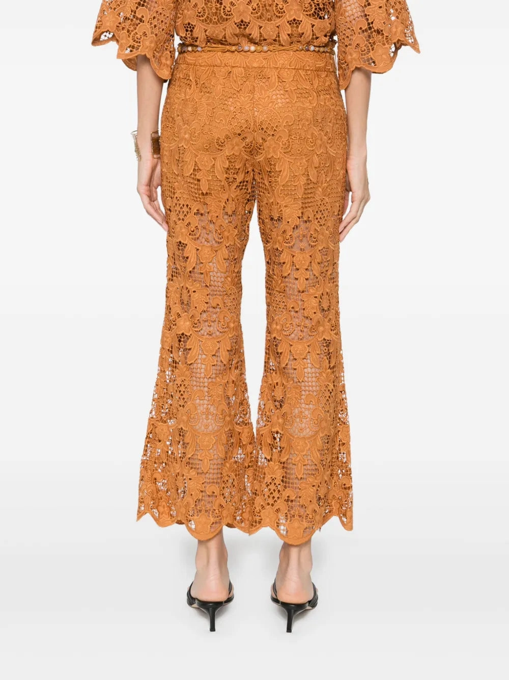 Fashion Stretch EasyCareFabric Coco Lace Flare Pant in Biscuit
