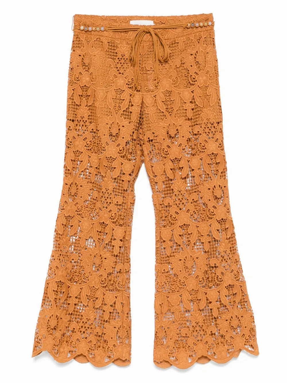 Coco Lace Flare Pant in Biscuit LowProfileWaistband Contrast Trim