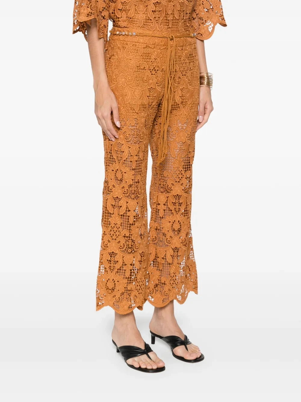 Coco Lace Flare Pant in Biscuit ExpandableSidePanels