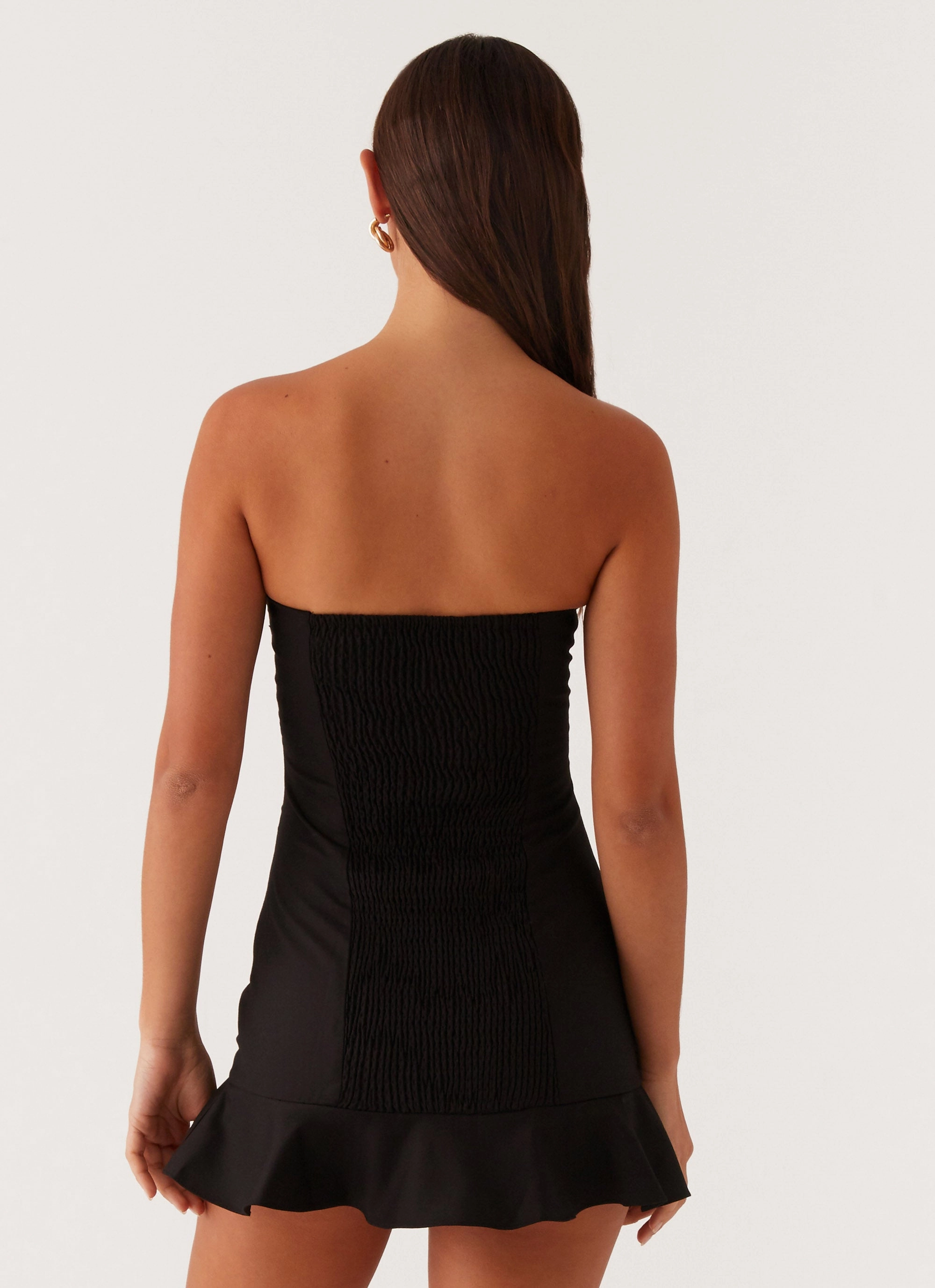 Delmi Bustier Mini Dress - Black Shine Dressy