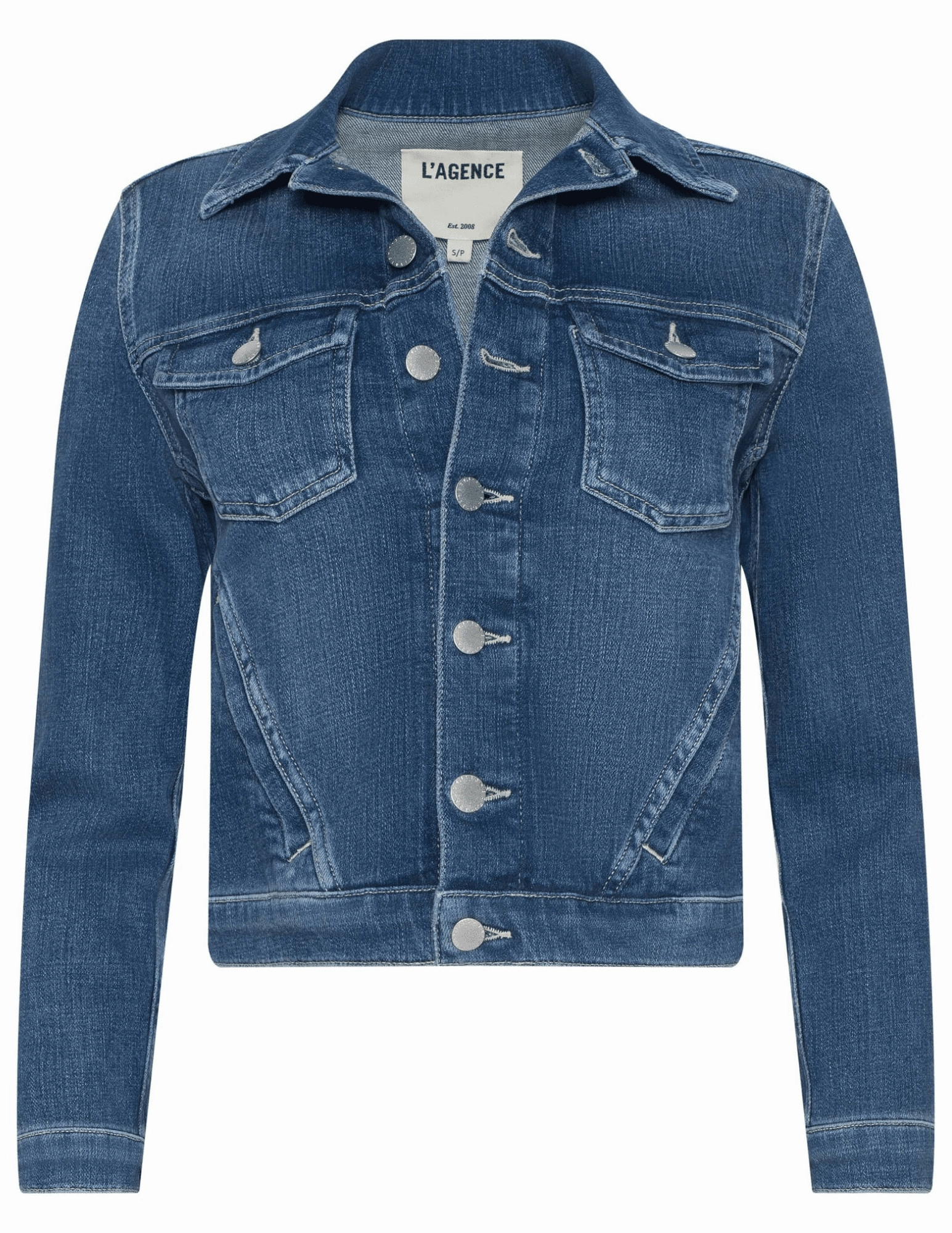 L'AGENCE Maven Slim Denim Jacket Move Comfort
