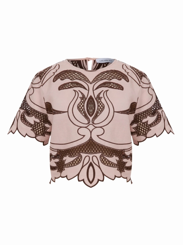 Dakota Top in Pink Multi Panel Cut ZeroWaste Construction