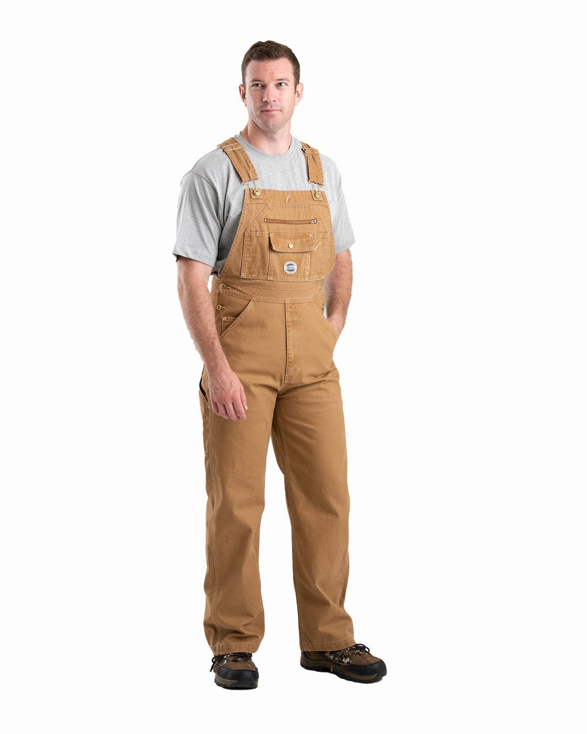 ThermalInsulation Berne Mens Vintage Washed Brown Duck 100% Cotton Bib Overall