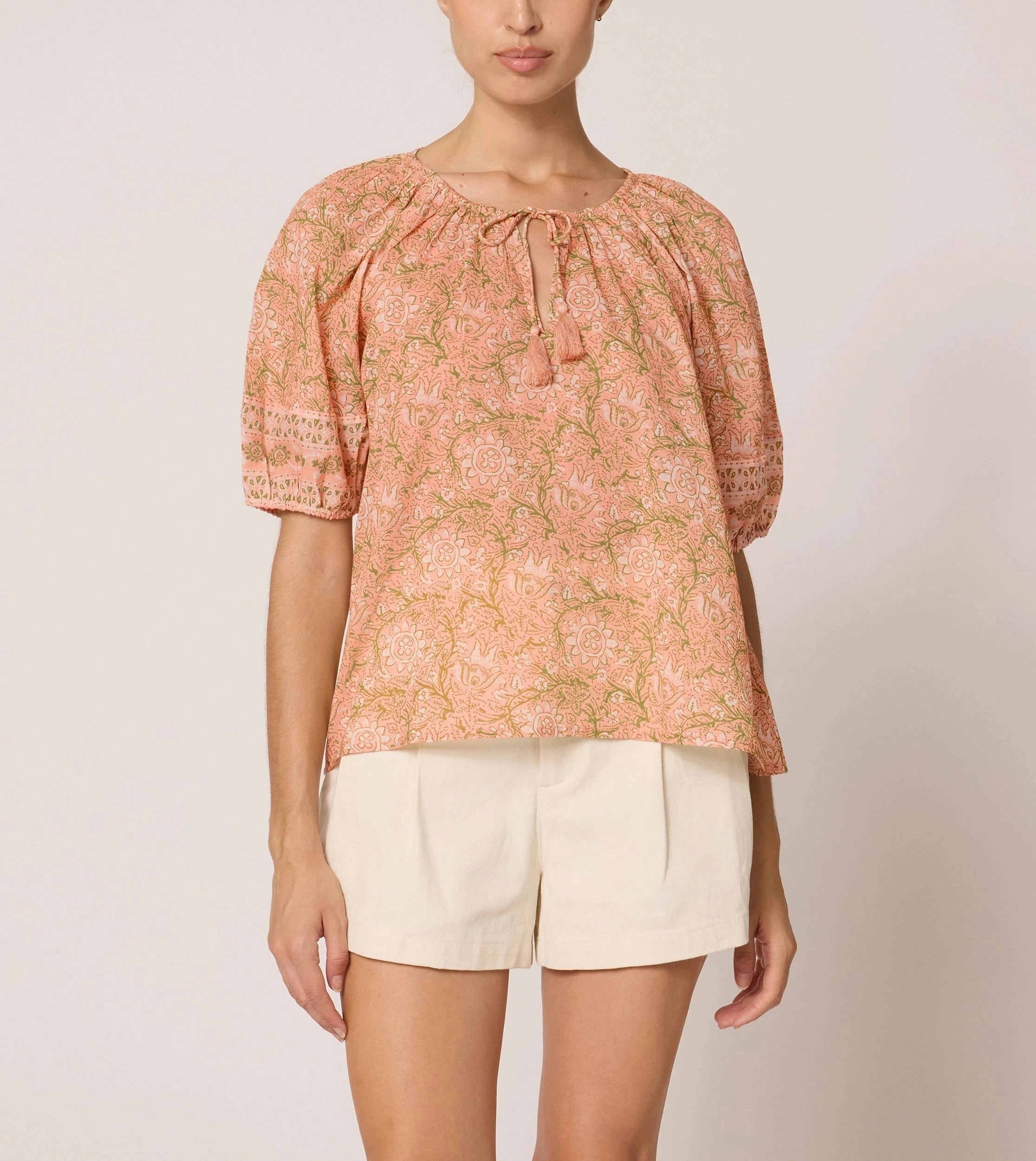 RibbedTexture Johana Blouse | Cecil Blush