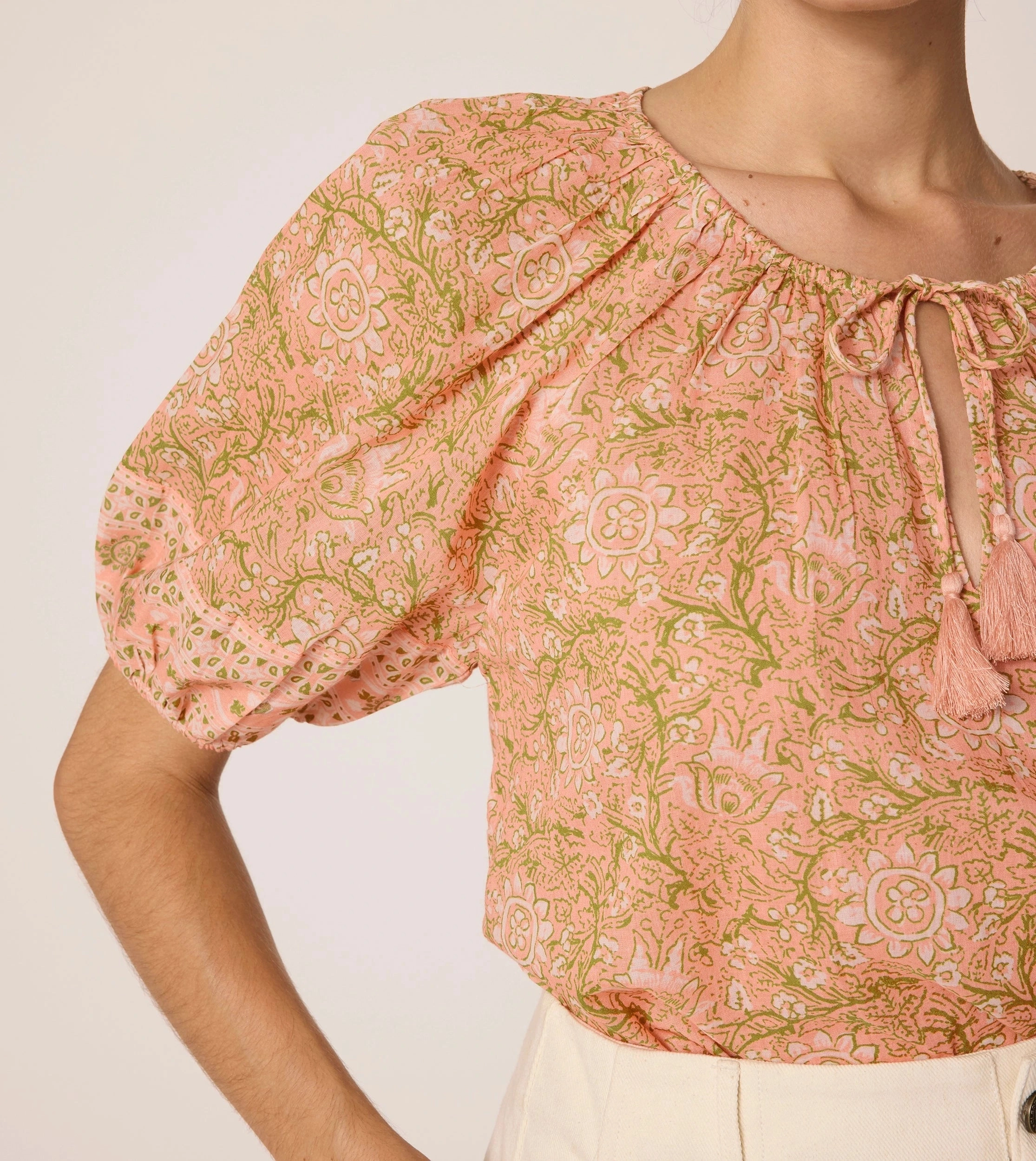 Johana Blouse | Cecil Blush CushionedSupport BoxySilhouette