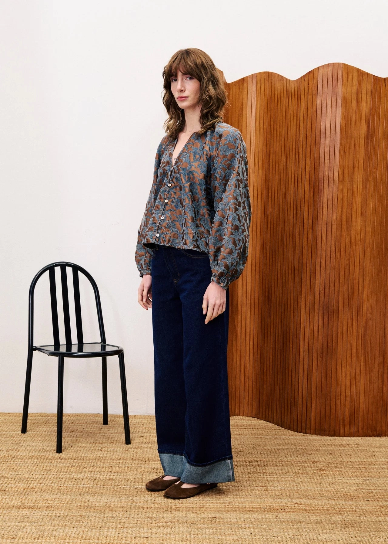 FRNCH Boldo Blouse Stain Resistant Treatment ButtonlessClosure