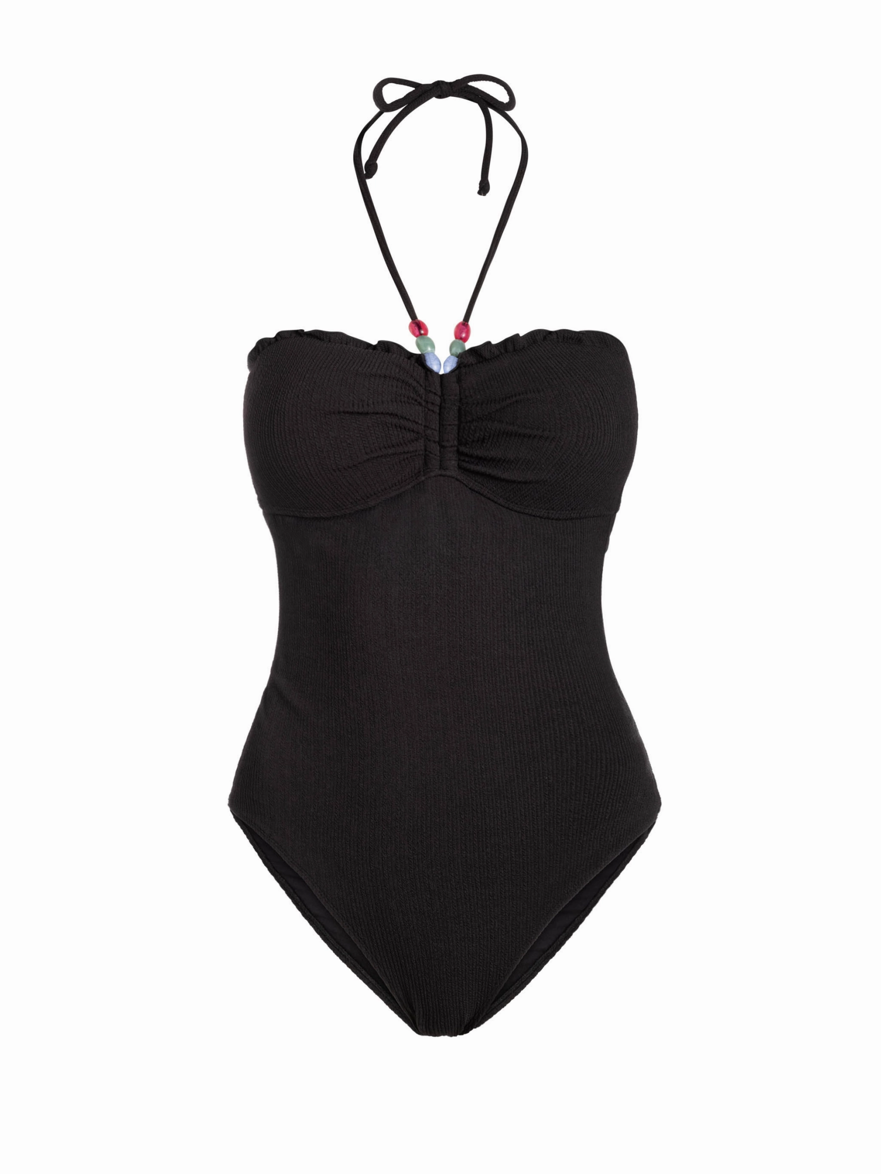 Monochromatic-Style Seaside Getaway Talia One Piece In Black Texture