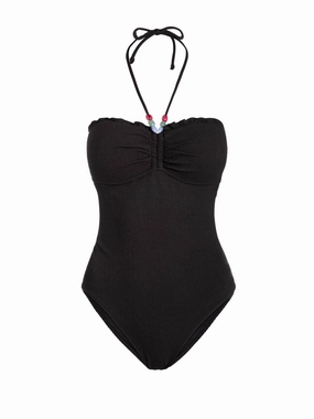 Hypoallergenic Lining Summer Fun Talia One Piece In Black Texture