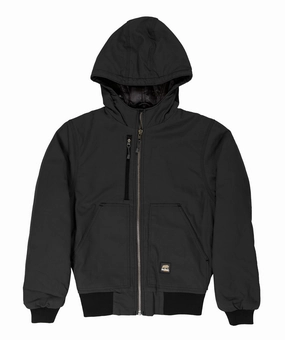 Berne Mens Black 100% Cotton Hooded Jacket One Color