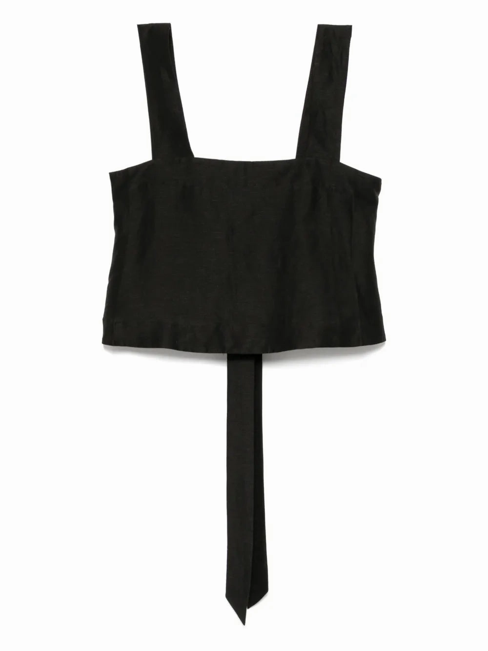 Bormio Tie Back Bodice in Black Raw Edge Detail Two Tone Texture Effect
