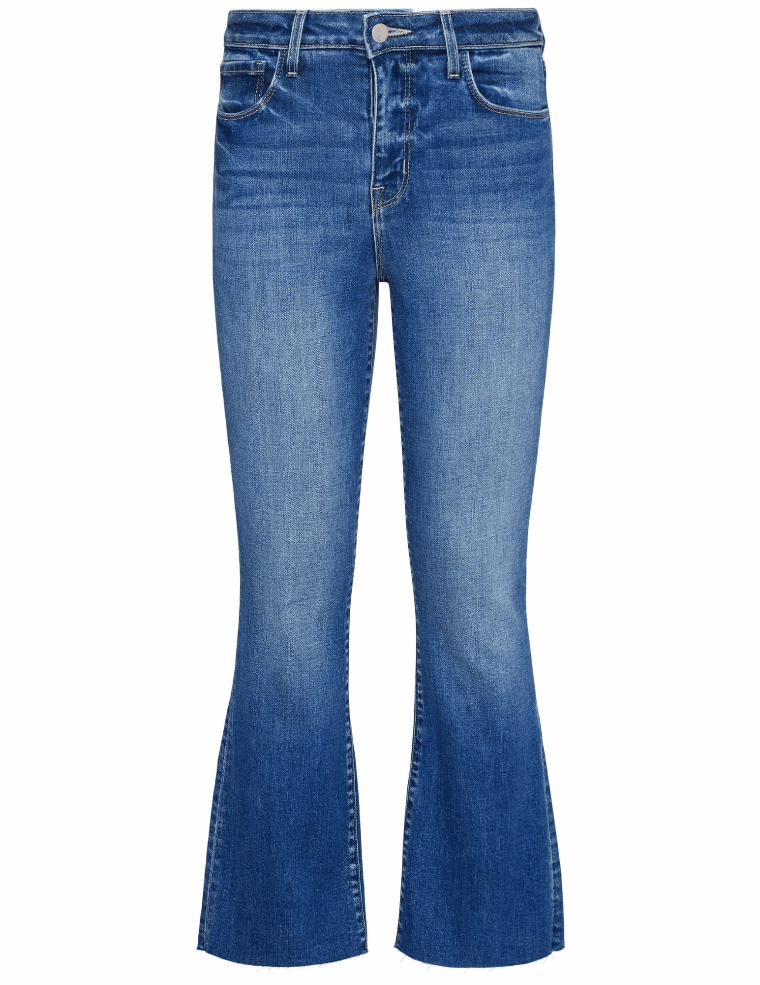 Side Pockets L'AGENCE Kendra High Rise Crop Flare Jeans in Cambridge