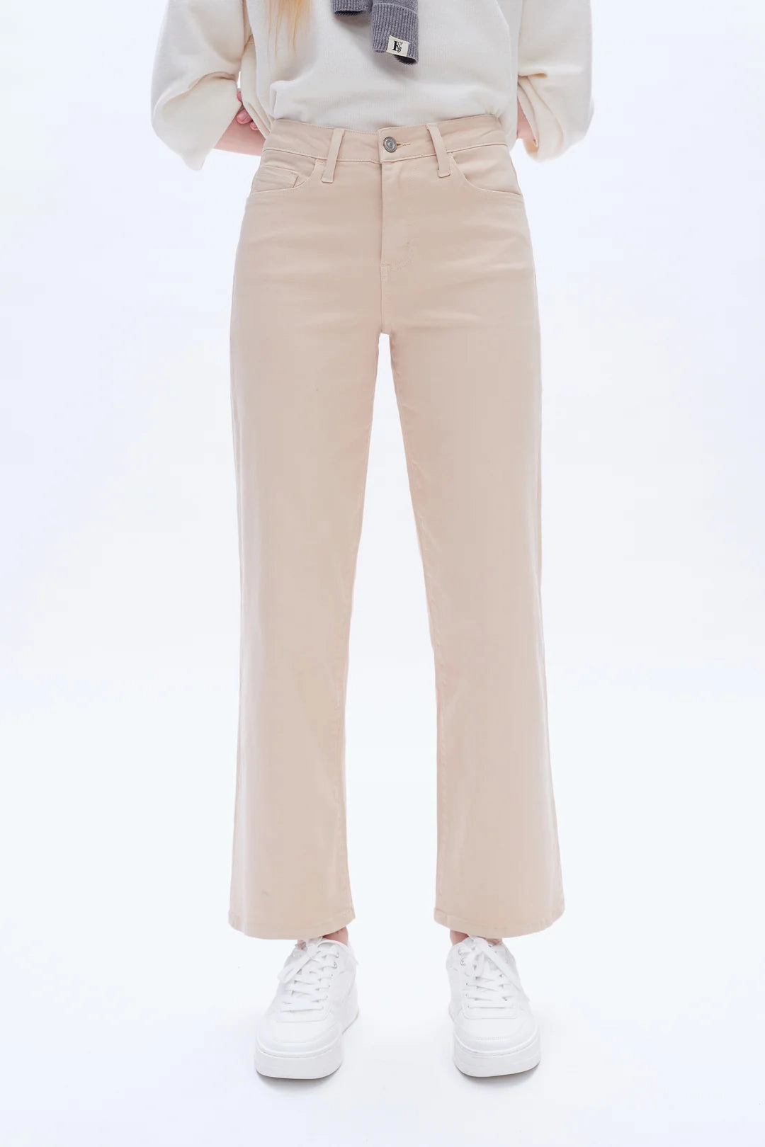 High Rise Wide Leg Denim Jeans Chilly Weather Wear