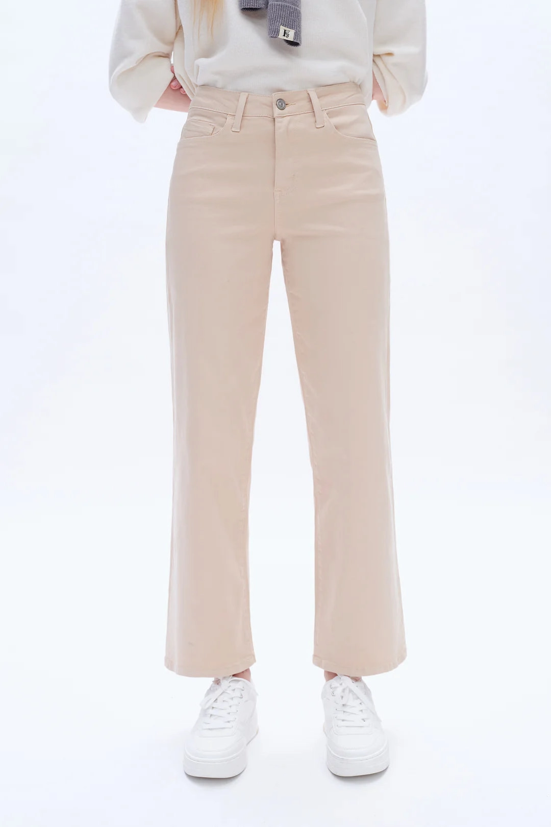 SmoothZipper High Rise Wide Leg Denim Jeans