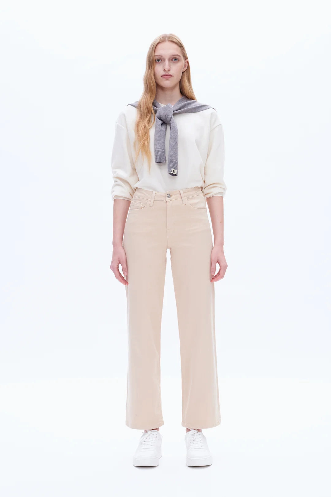 High Rise Wide Leg Denim Jeans Formal Blouse HighDensityFoam