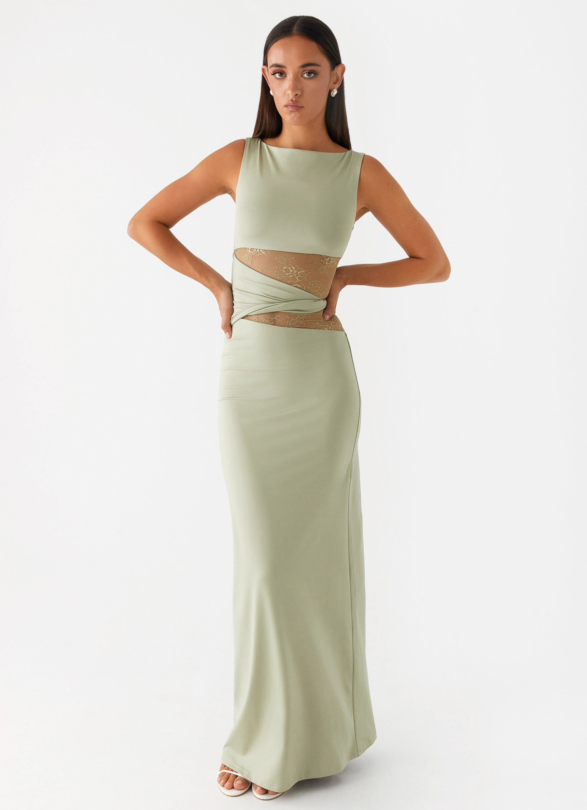 Karma Maxi Dress - Sage Floating Shape Modern Appeal