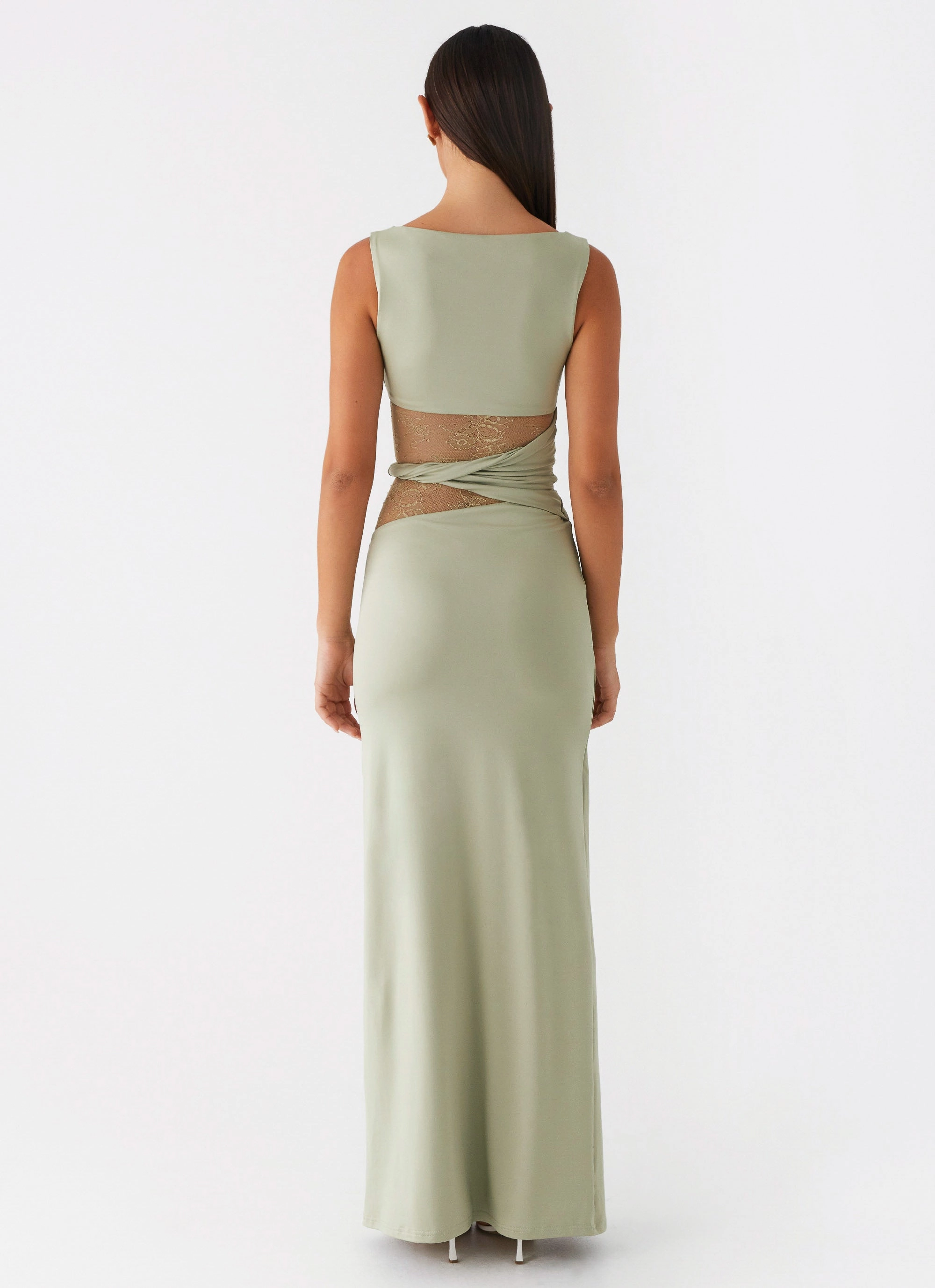 Karma Maxi Dress - Sage Silk Shine