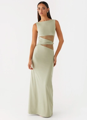 Karma Maxi Dress - Sage Lightweight Fit Easy Look