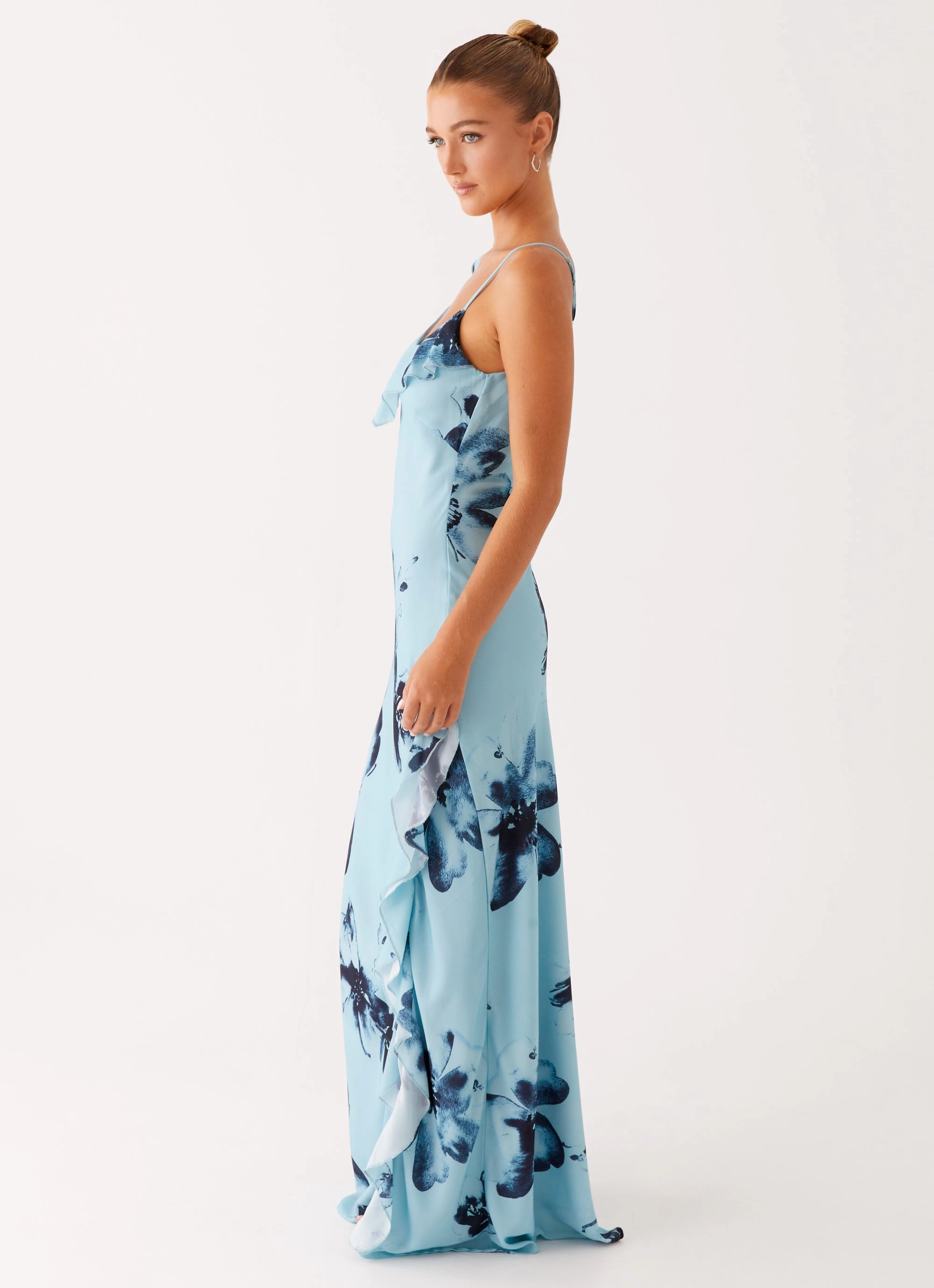 Goldsmith Maxi Dress - Blue Black Floral Summer Soft
