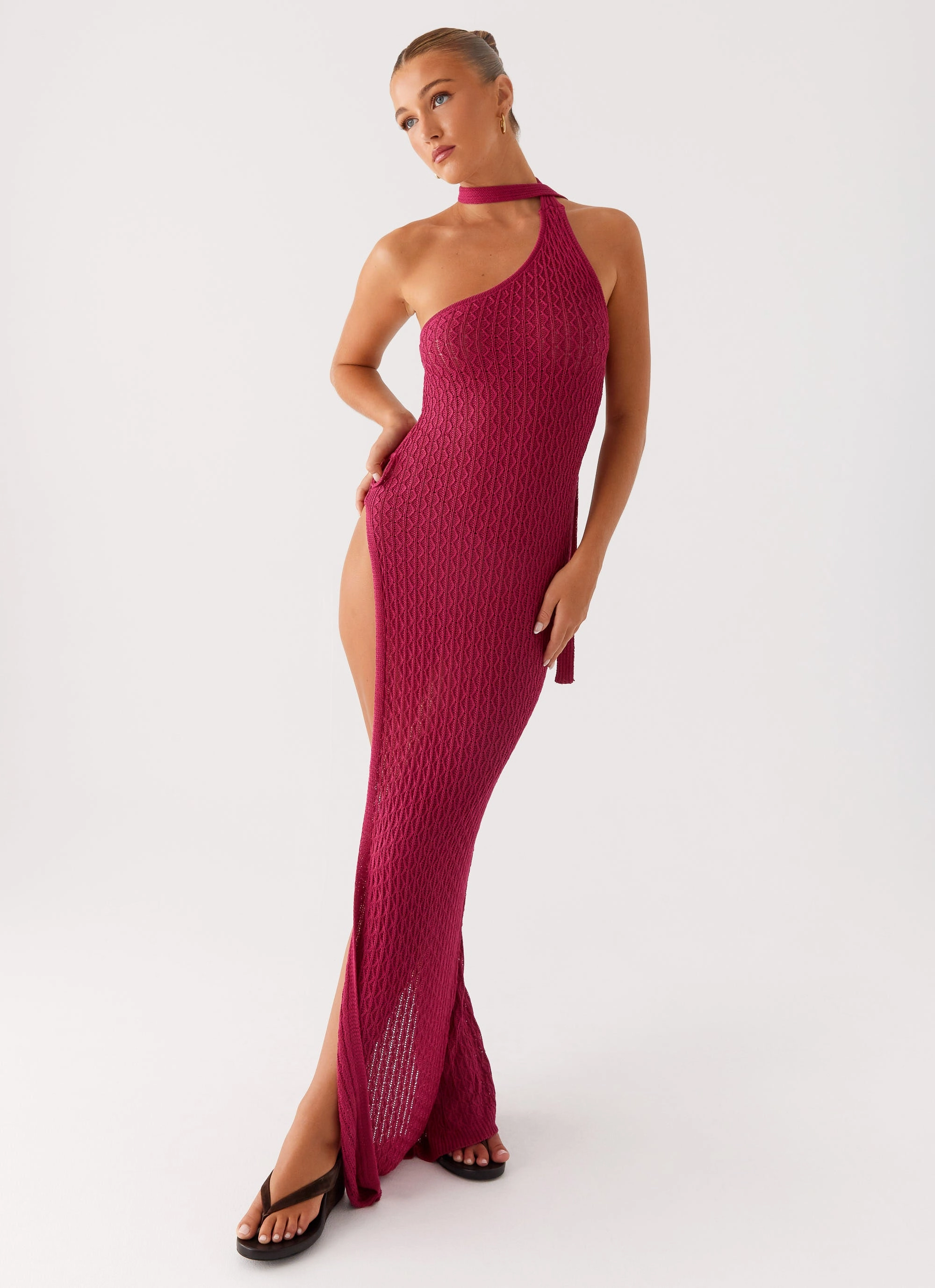 Weekend Casual Carryn Knit Maxi Dress - Hot Pink