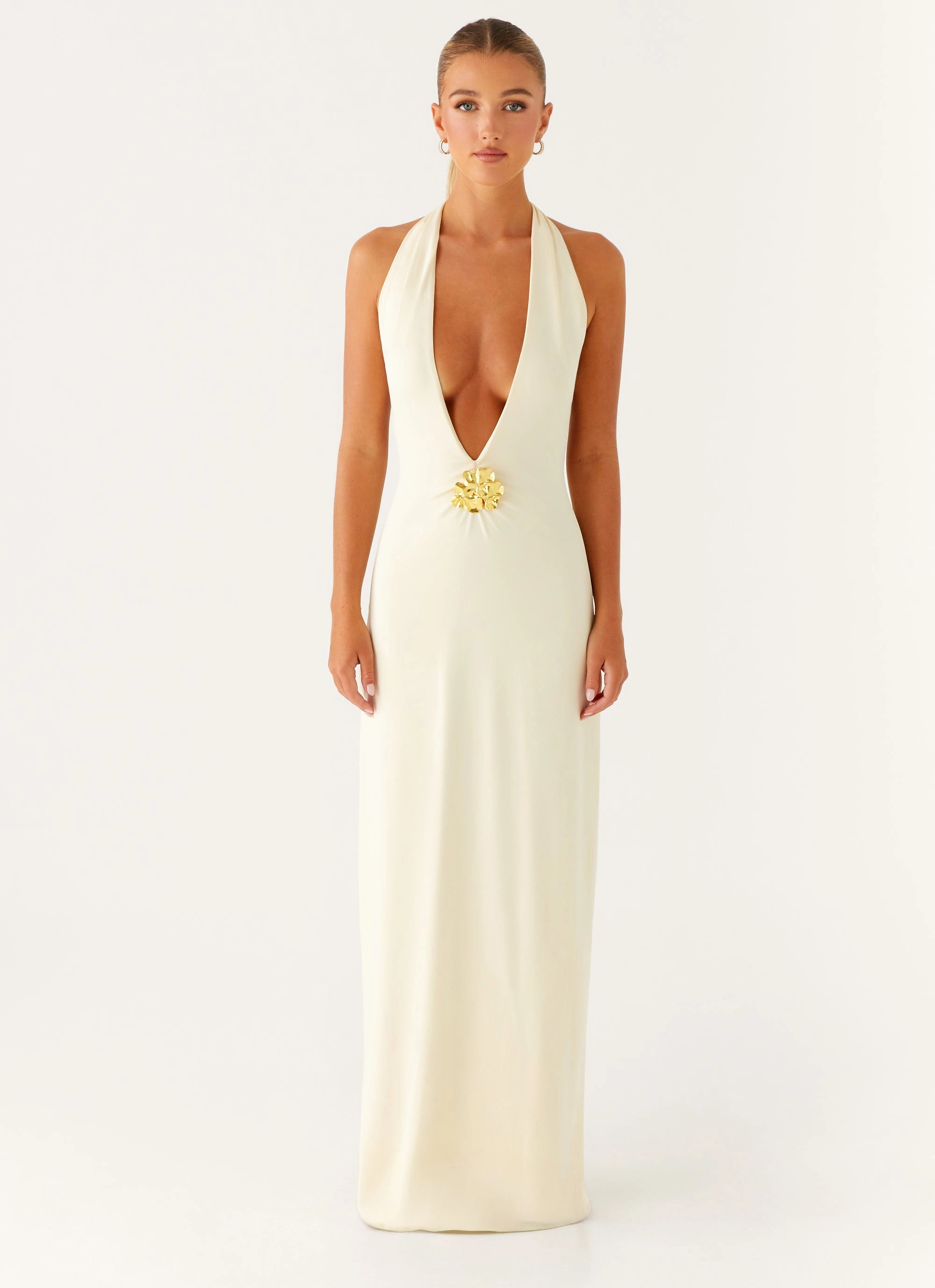 Easy Texture Versatile Piece Spirit Maxi Dress - Yellow