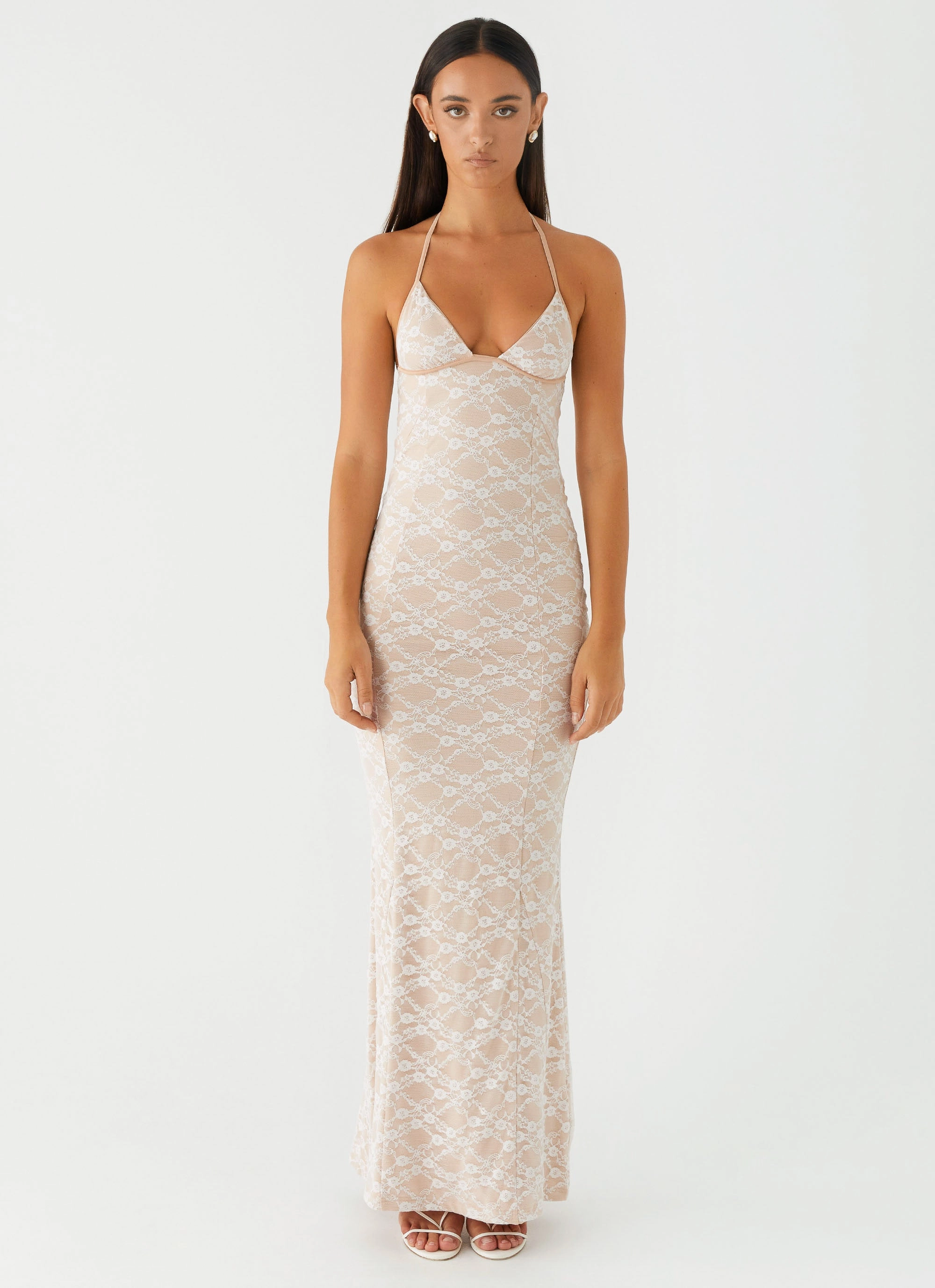 Weekend Feel Jolina Lace Maxi Dress - White