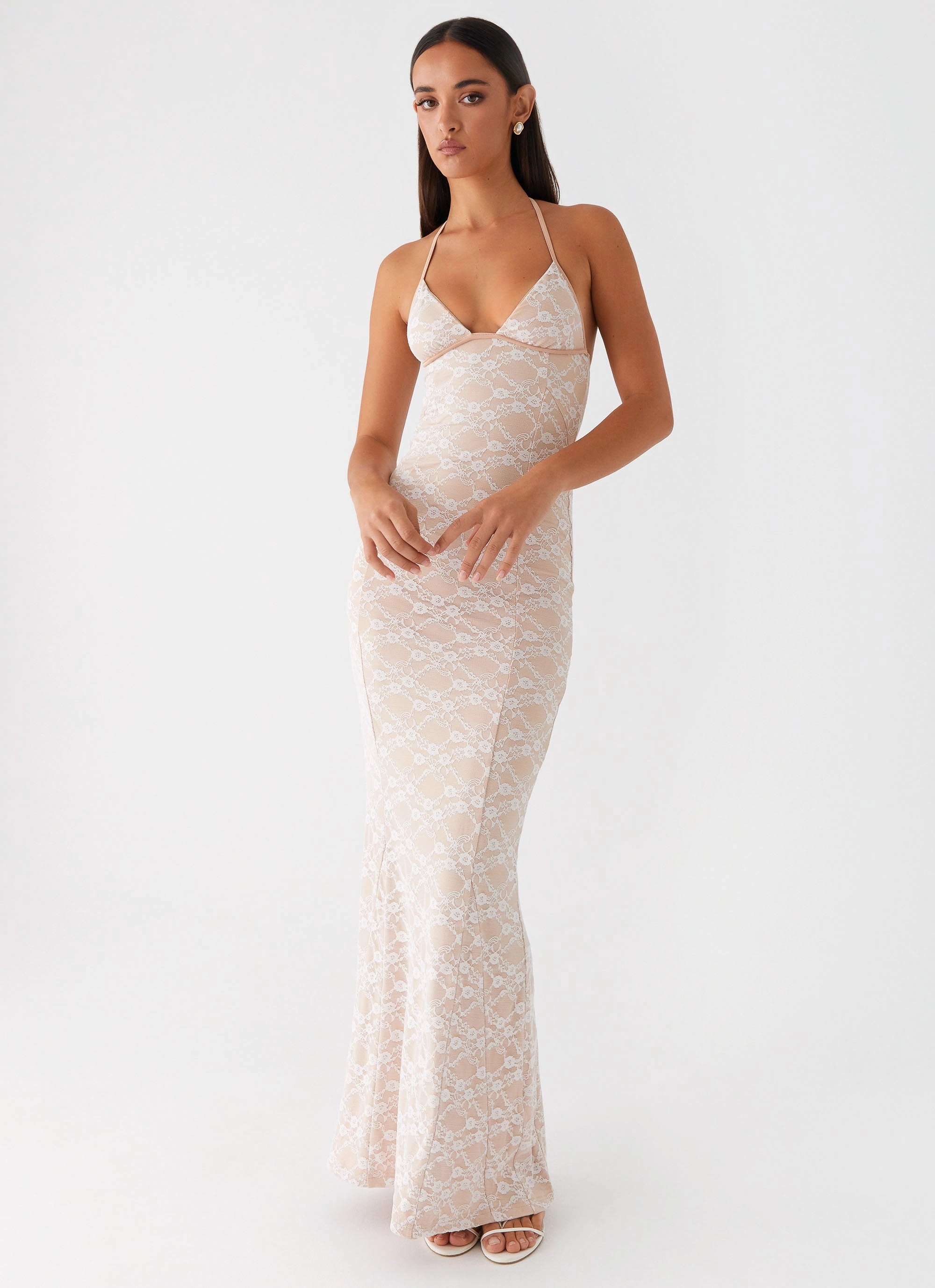 Lux Look Jolina Lace Maxi Dress - White