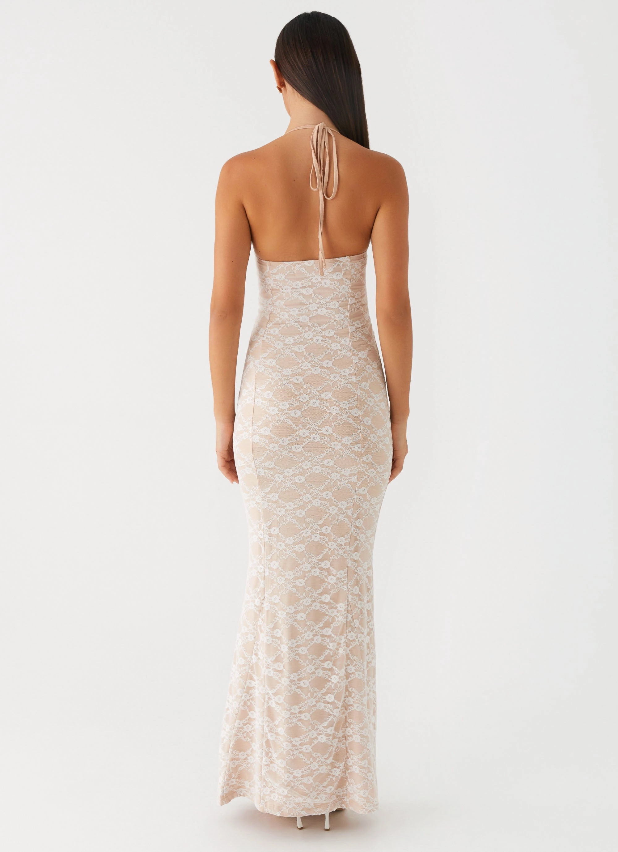 Clasp-Closure Fashion Option Jolina Lace Maxi Dress - White