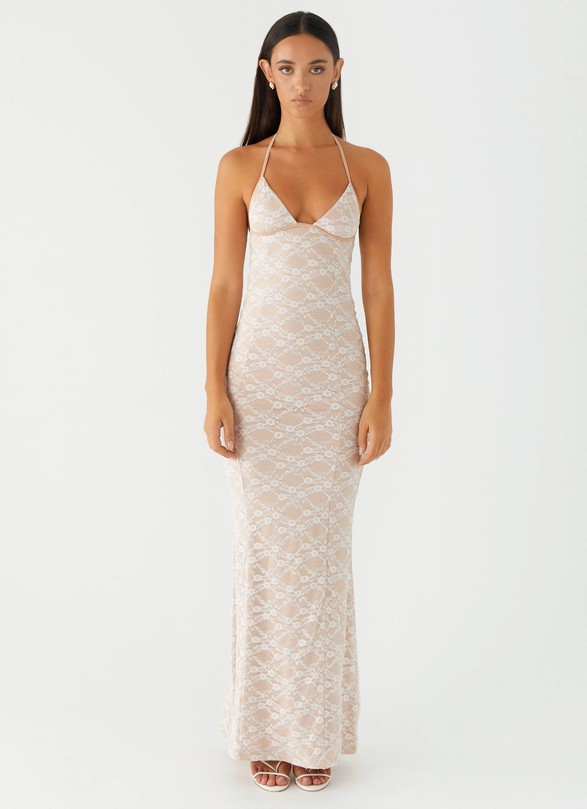 Jolina Lace Maxi Dress - White Neutral Mood
