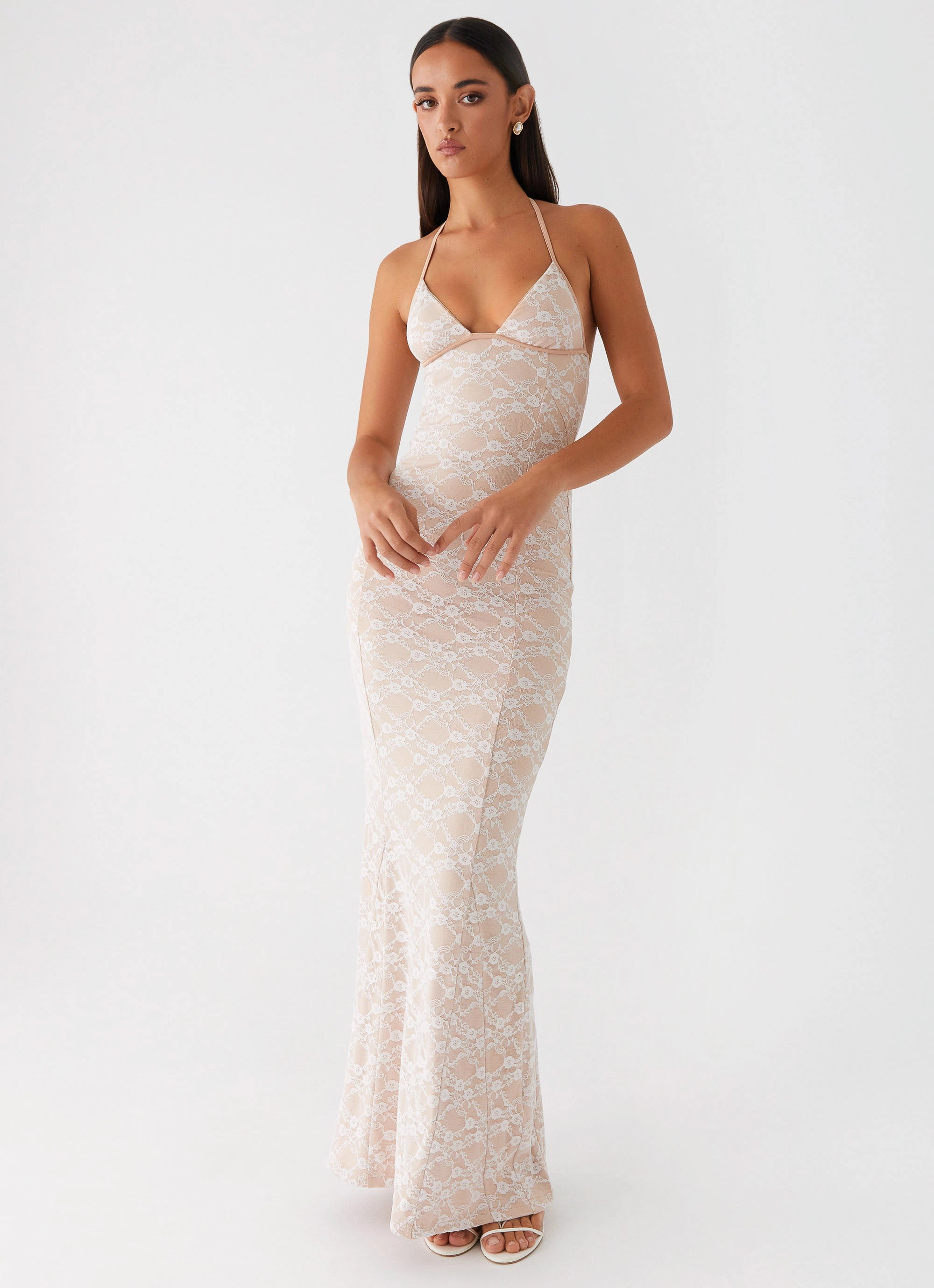 Boho Aesthetic Jolina Lace Maxi Dress - White