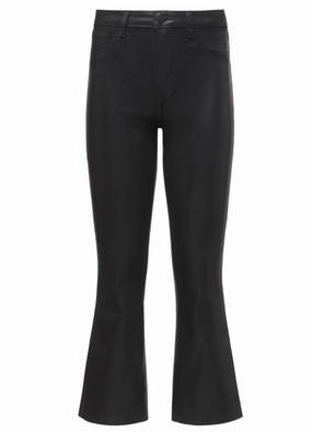 L'AGENCE Kendra High Rise Cropped Coated Jeans In Noir Coated Weekend Getaway Outdoor Adventure Picnic Style Vibrant Bold Look Street Fashion