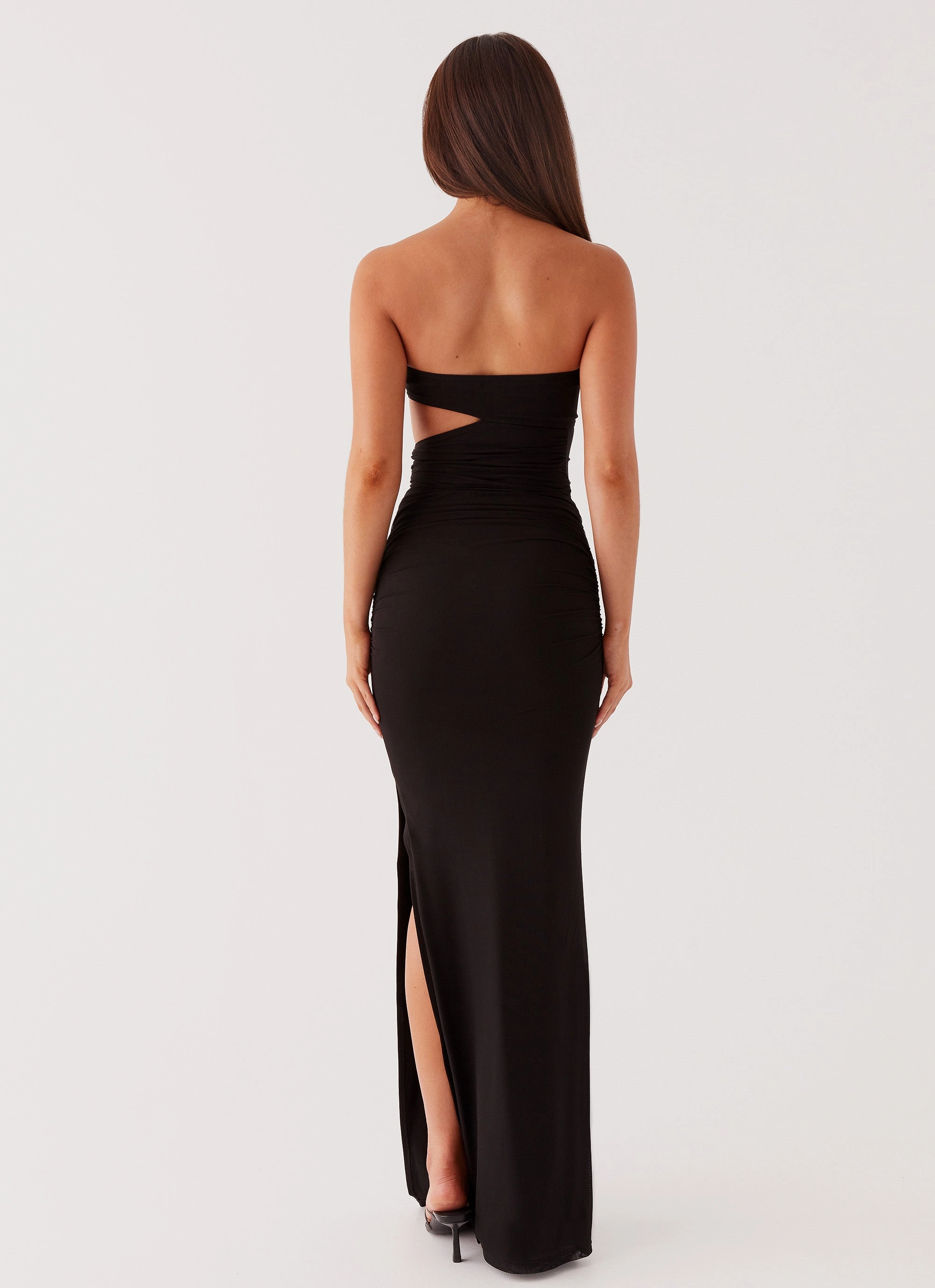 Into Pieces Mesh Maxi Dress - Black Airy Fit
