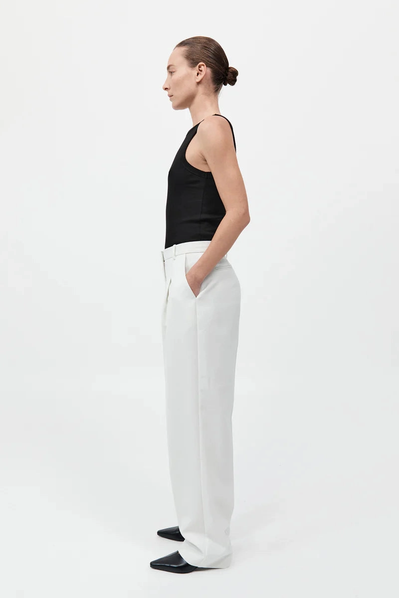 Tailored Pleat Pant in White Everyday Style