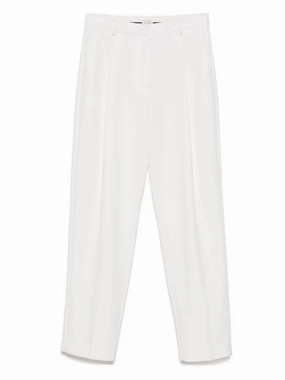 Flexible Knee Articulation Tailored Pleat Pant in White