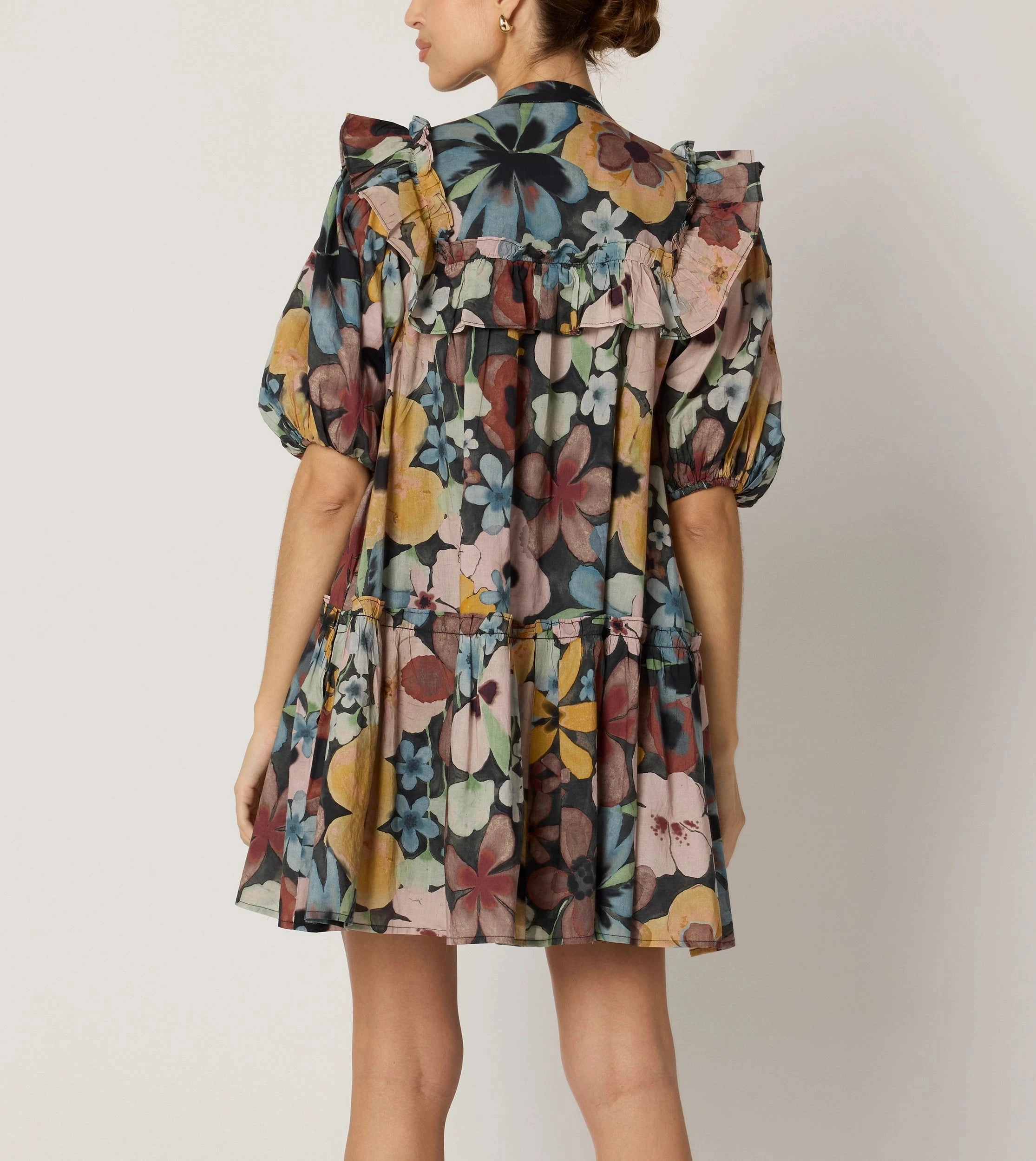 Tencel Cotton Hybrid Weave AntiStaticFabric Tatiana Mini Dress | Foraged Violets